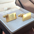 Brushed Gold Rectangular Cufflinks