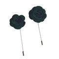 Dark Green Velvet Rose Lapel Pin