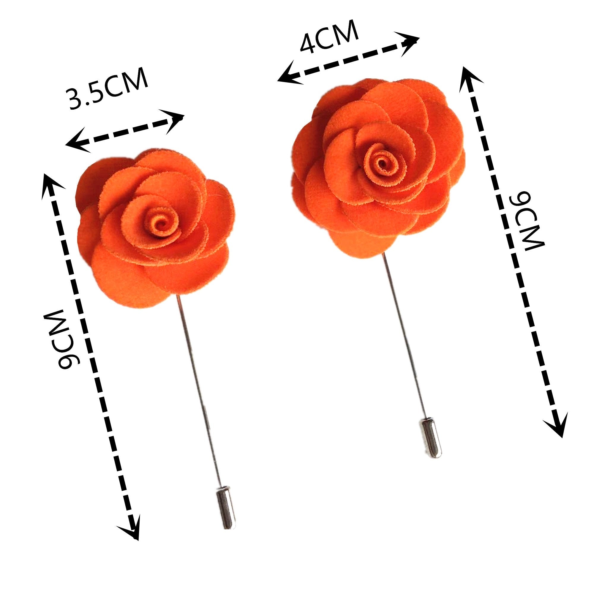 Orange Rose Velvet Lapel Pin