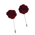 Burgundy Velvet Rose Lapel Pin
