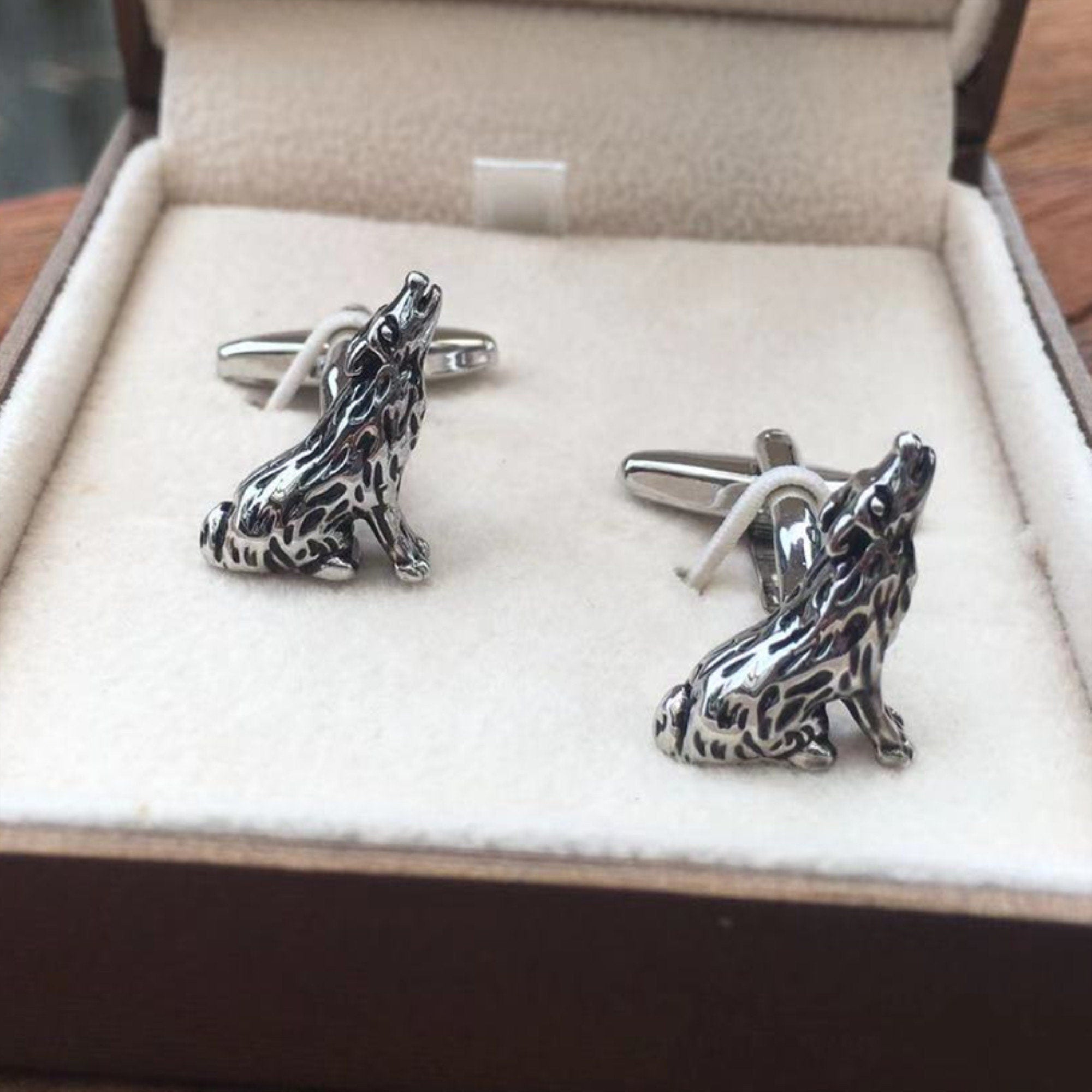 Antique Silver Wolf Cufflinks
