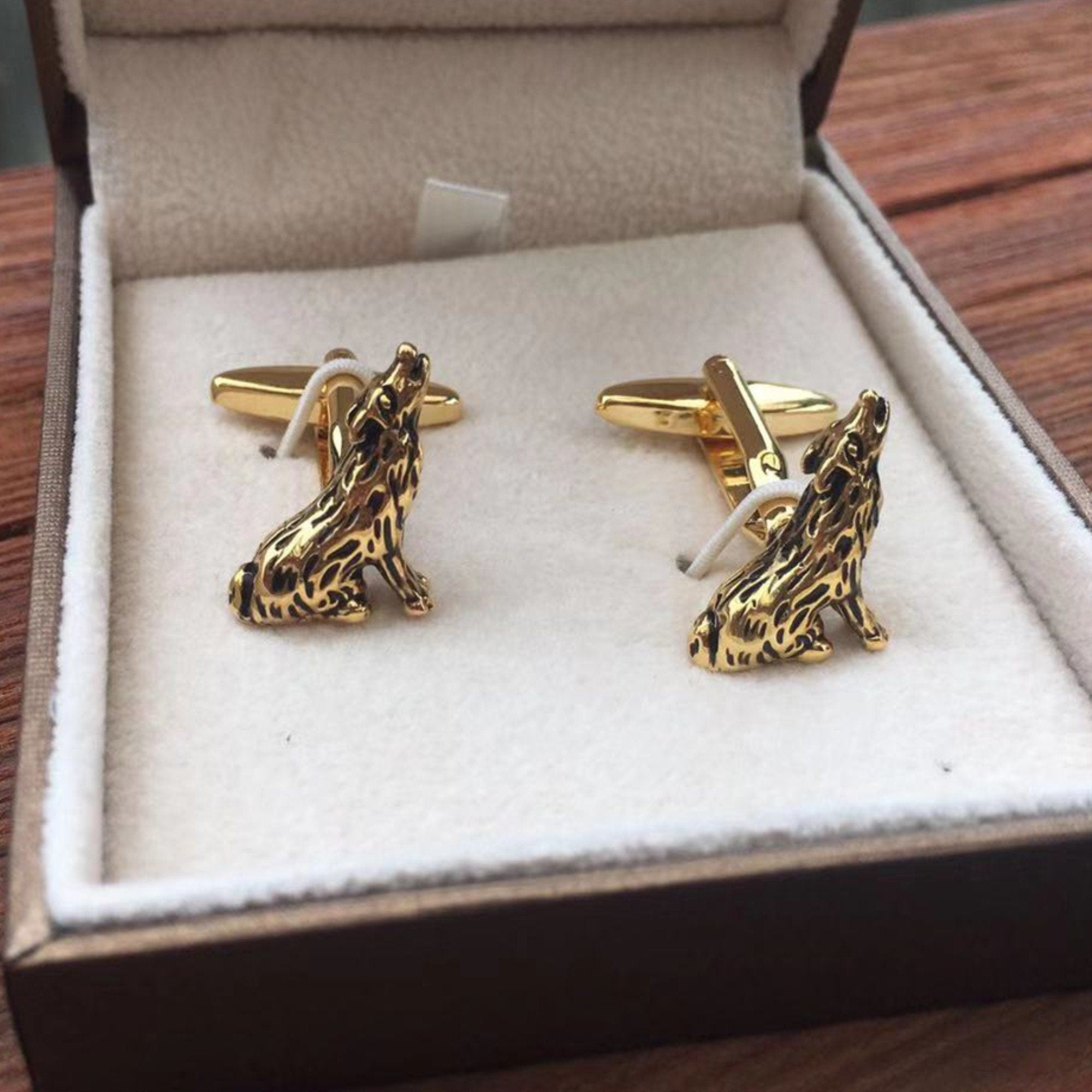 Antique Gold Wolf Cufflinks