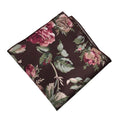 Rose Floral on Brown Cotton Pocket Square
