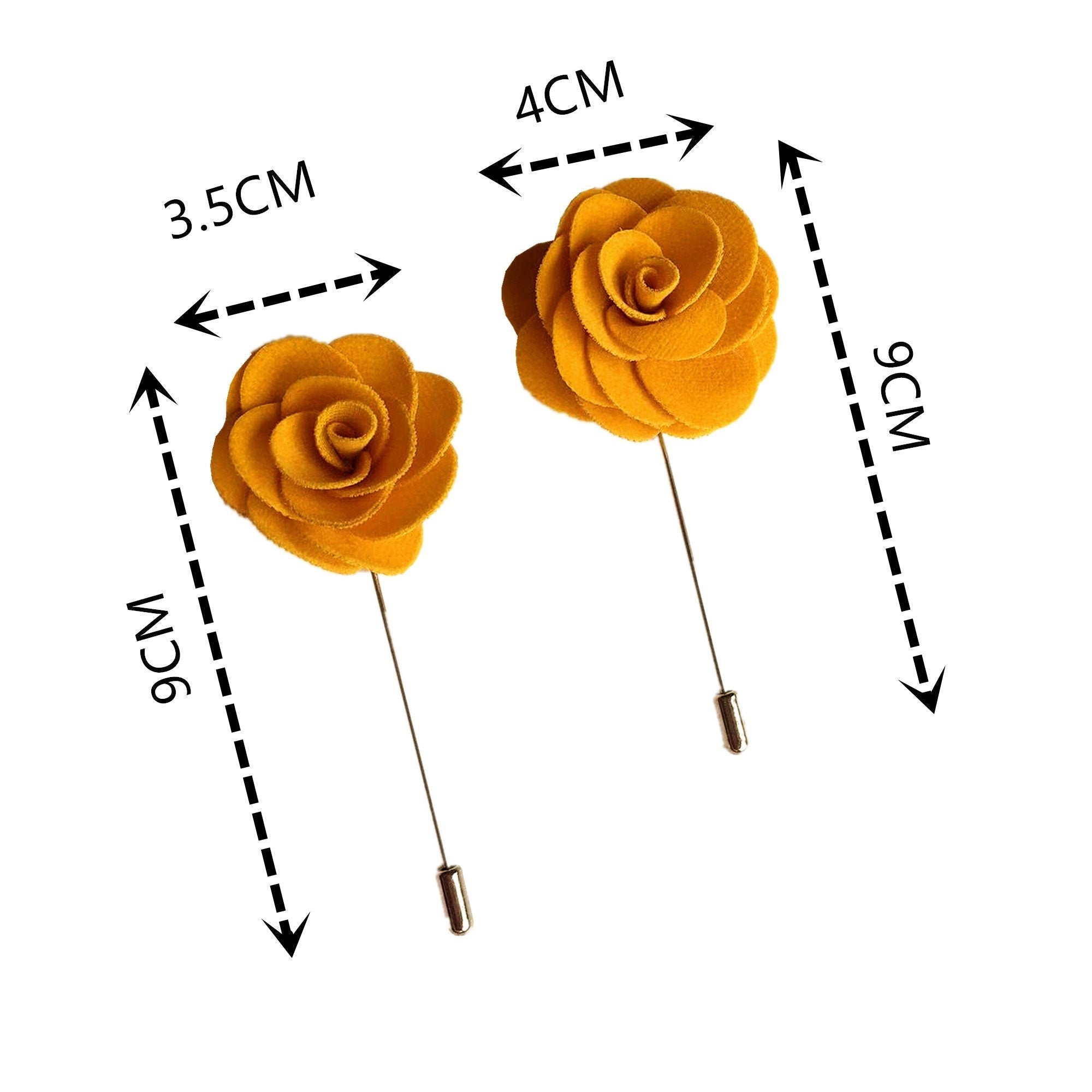 Mustard Rose Velvet Lapel Pin