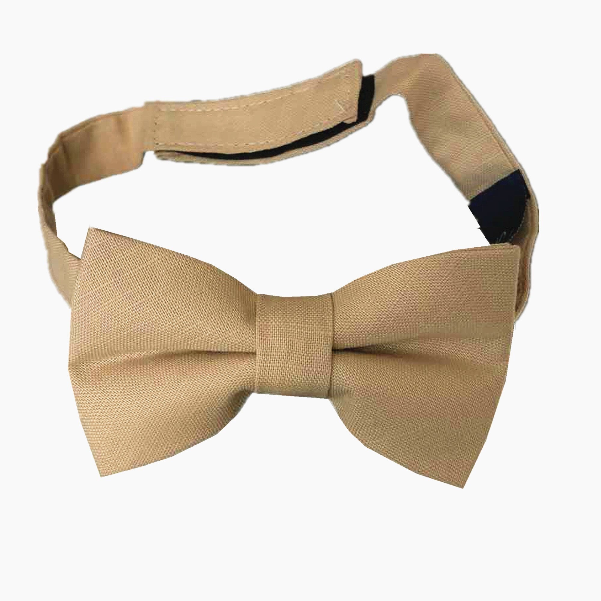 Brown Khaki Linen Kids Bow Tie
