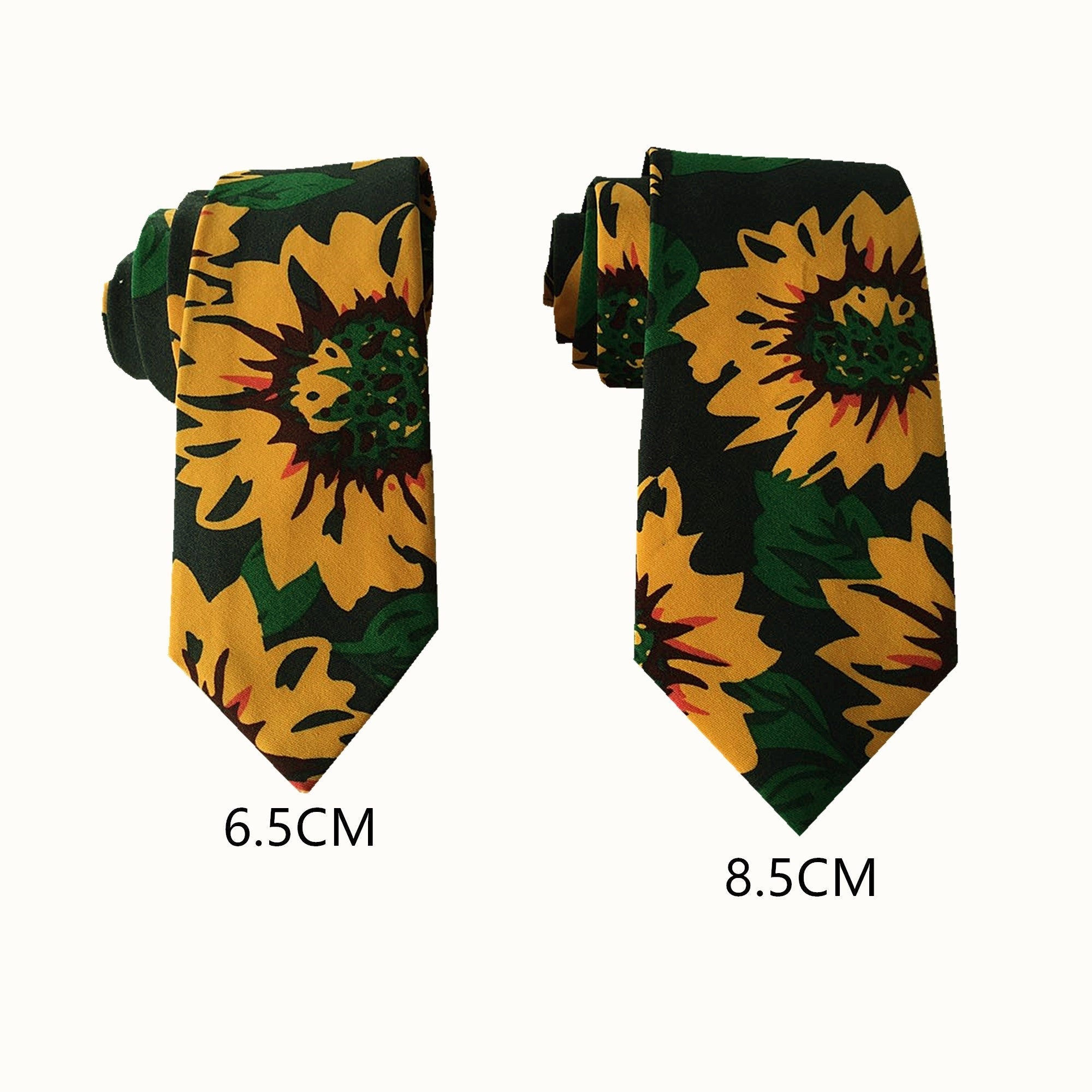 Navy Sunflower Skinny Tie