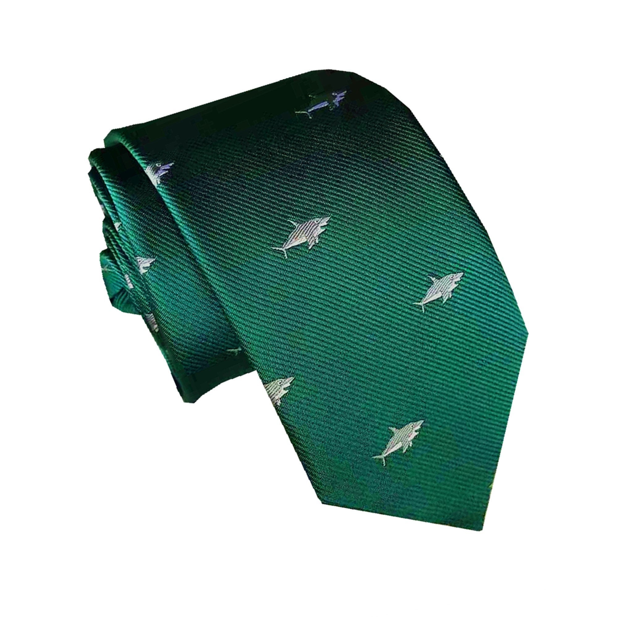 Green Shark Skinny Tie