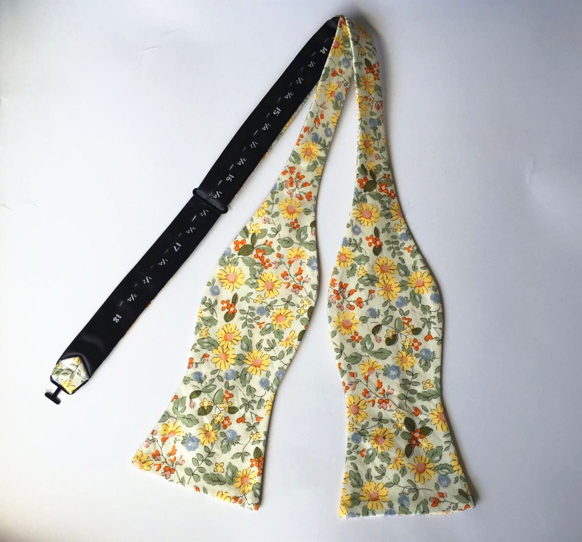 Yellow Daisy Self-tied Bow Tie