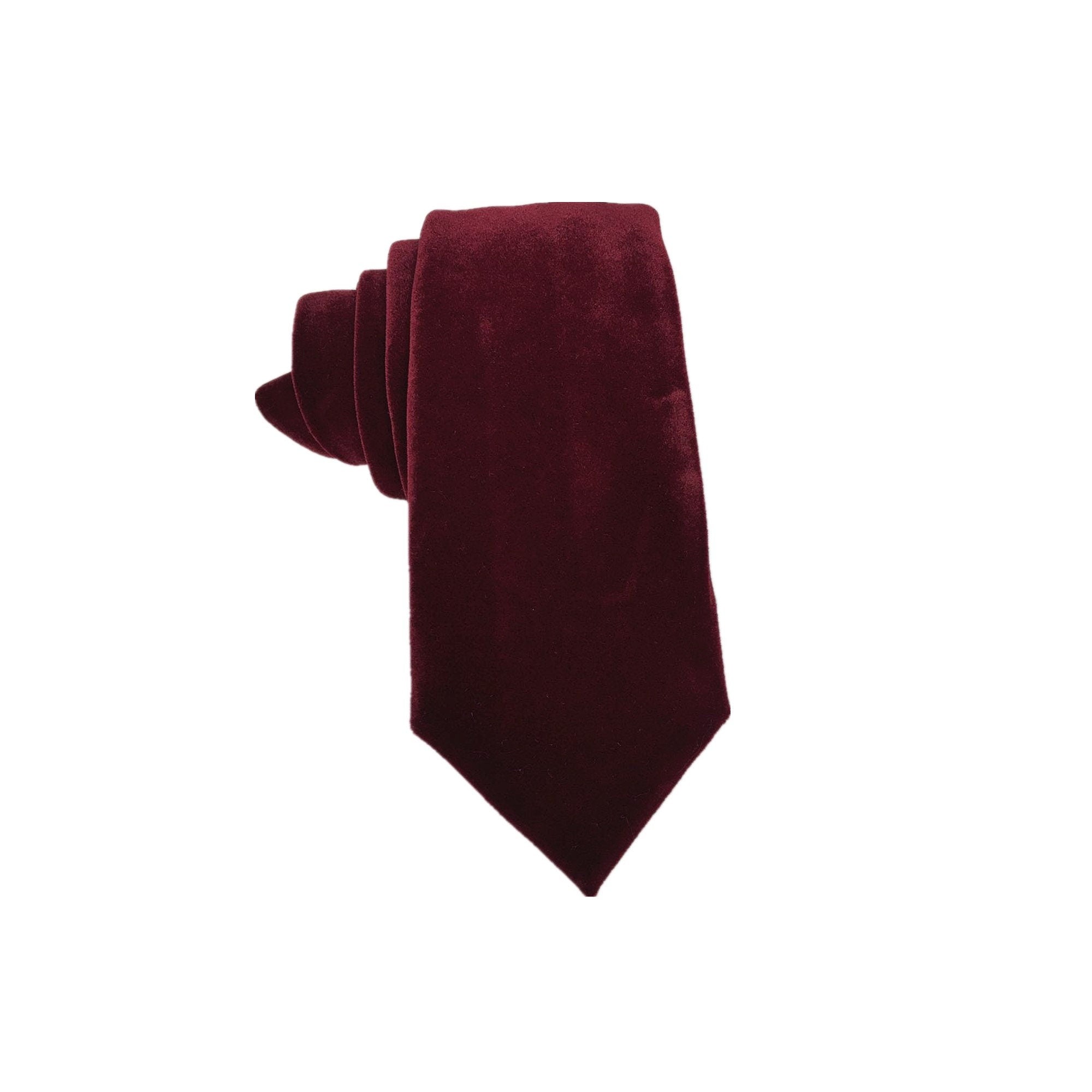 Burgundy Velvet Necktie