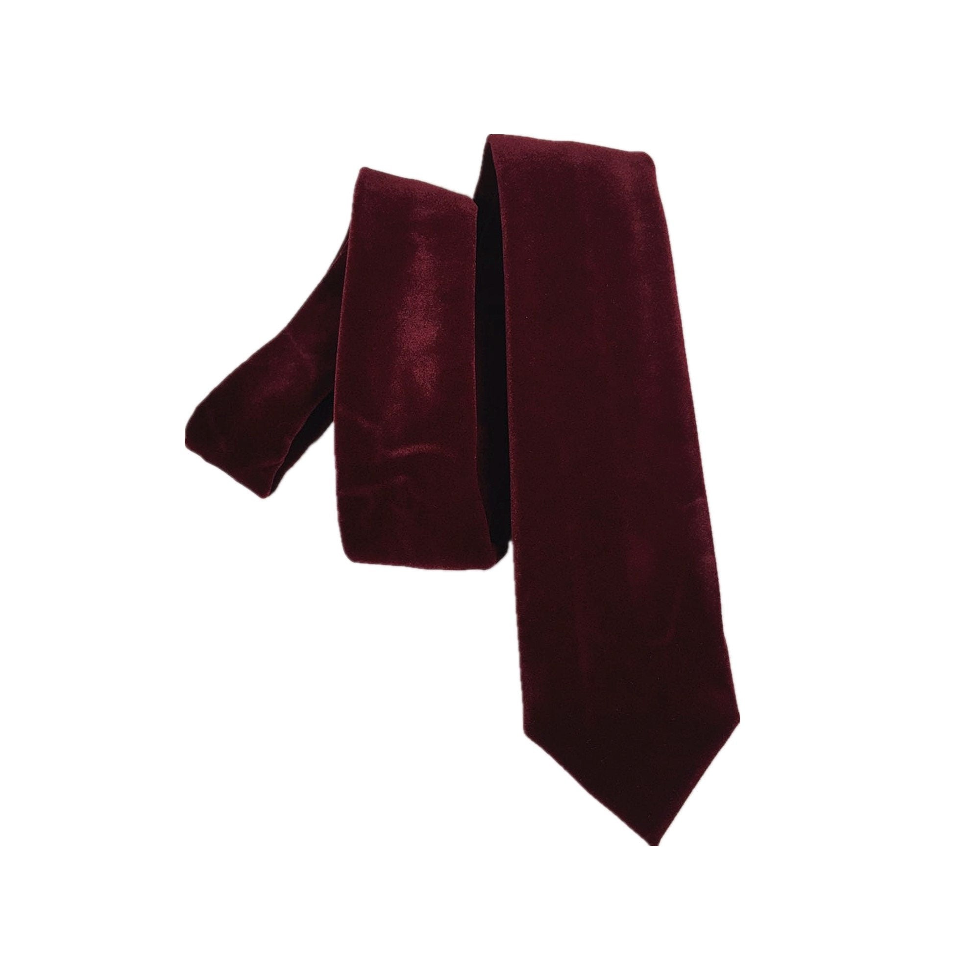 Burgundy Velvet Necktie