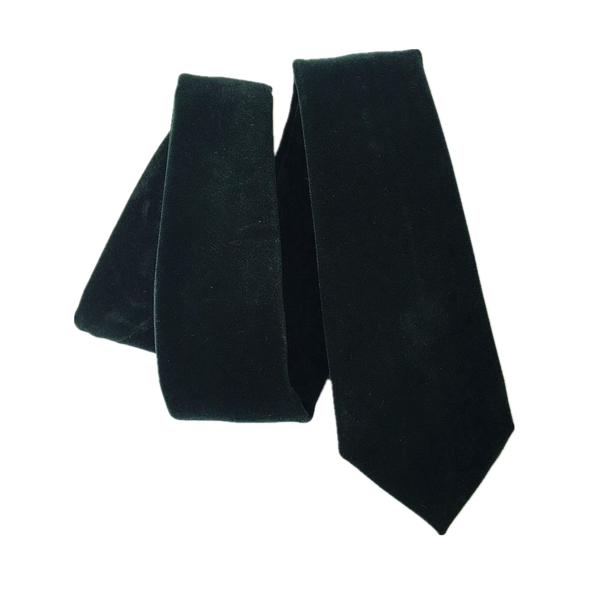Dark Green Velvet Skinny Tie