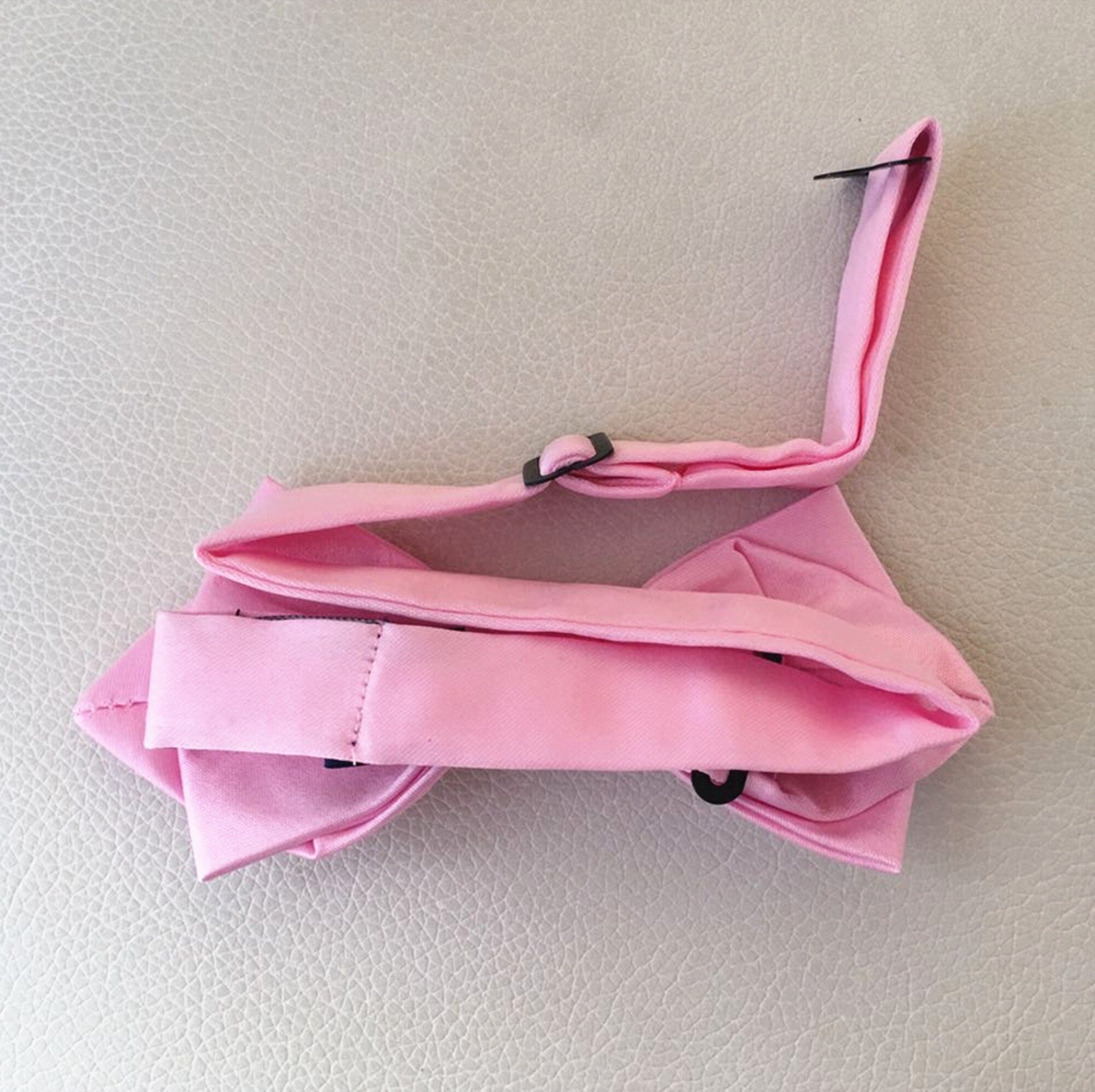 Tickled Pink Satin Diamond Bow Tie