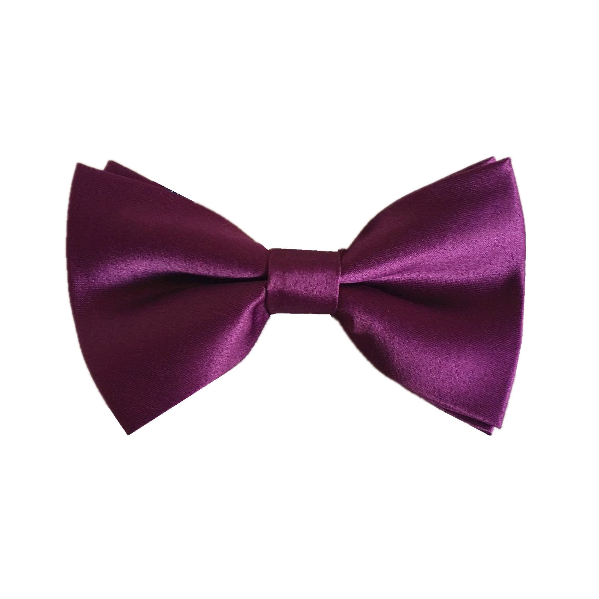 Sangria Purple Satin Pre-tied Bow Tie