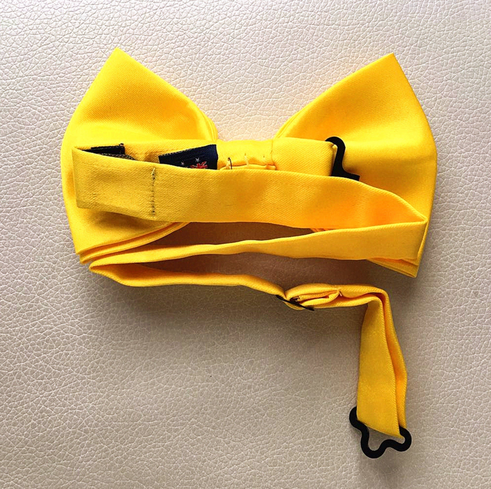 Yellow Satin Pre-tied Bow Tie