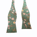 Mint Green Floral Self-tied Bow tie