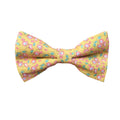 Pink Floral On Yellow Floral Pre-tied Bow Tie