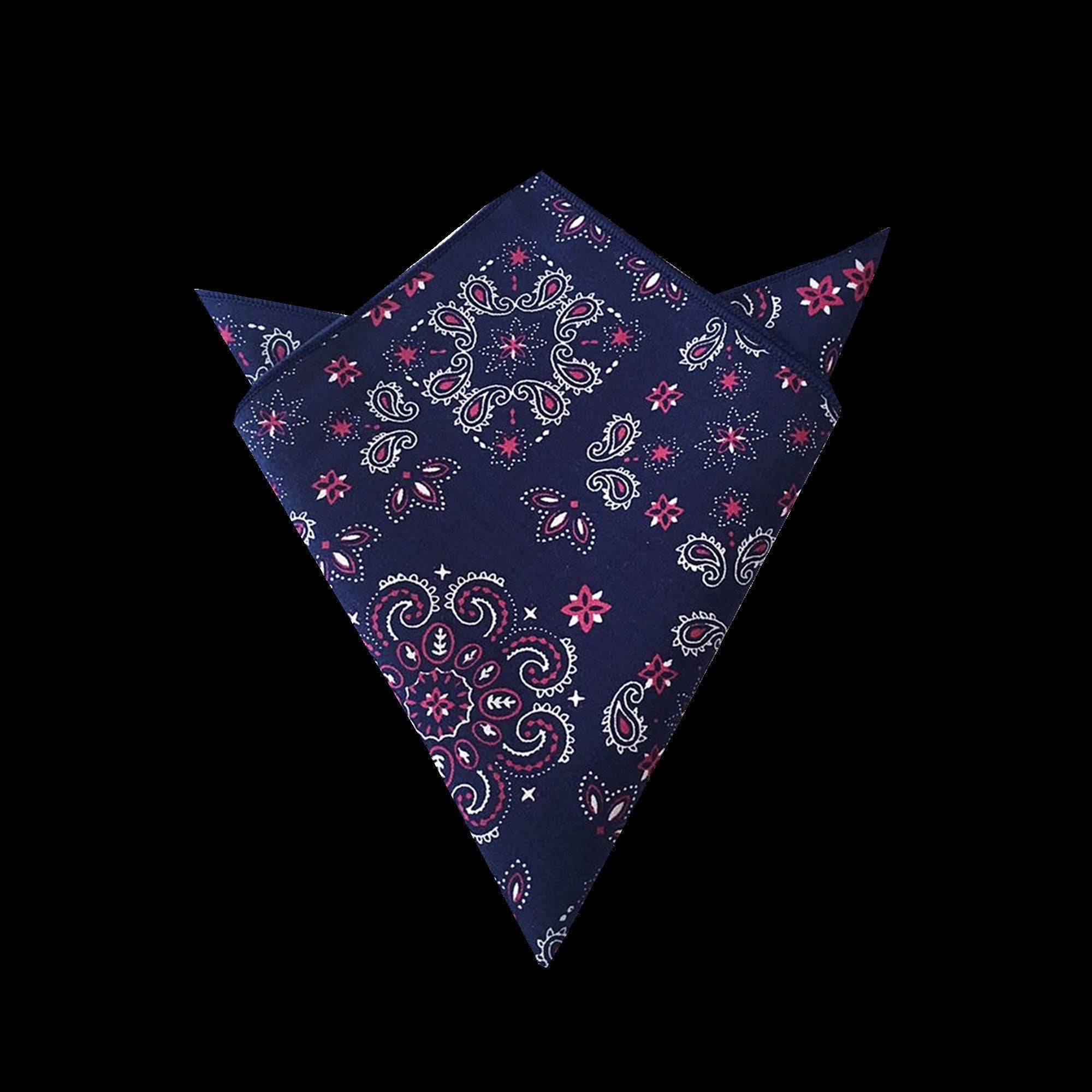 Navy Blue Red Paisley Self-tied Bow Tie
