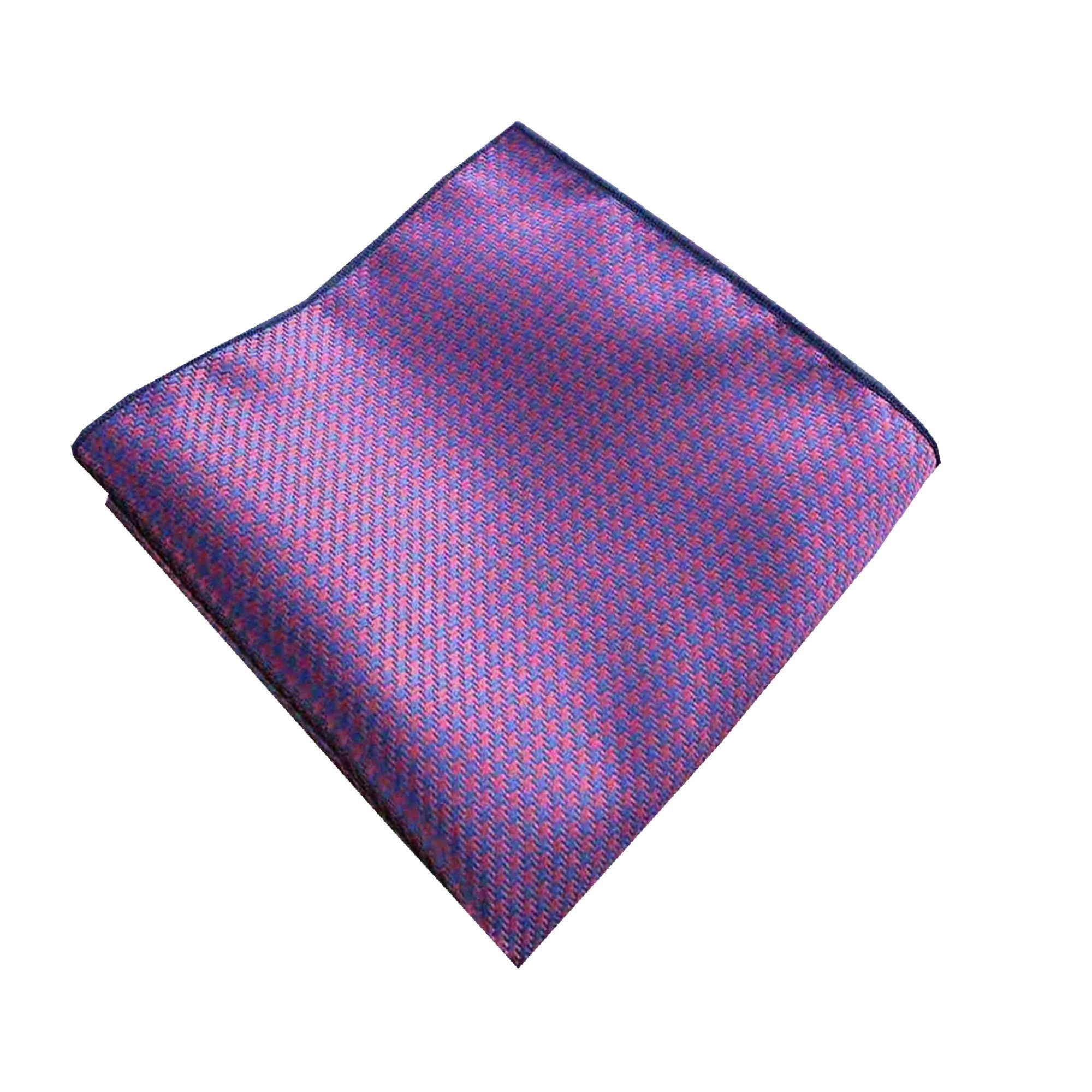 Purple and Navy Houndstooth Pocket Square