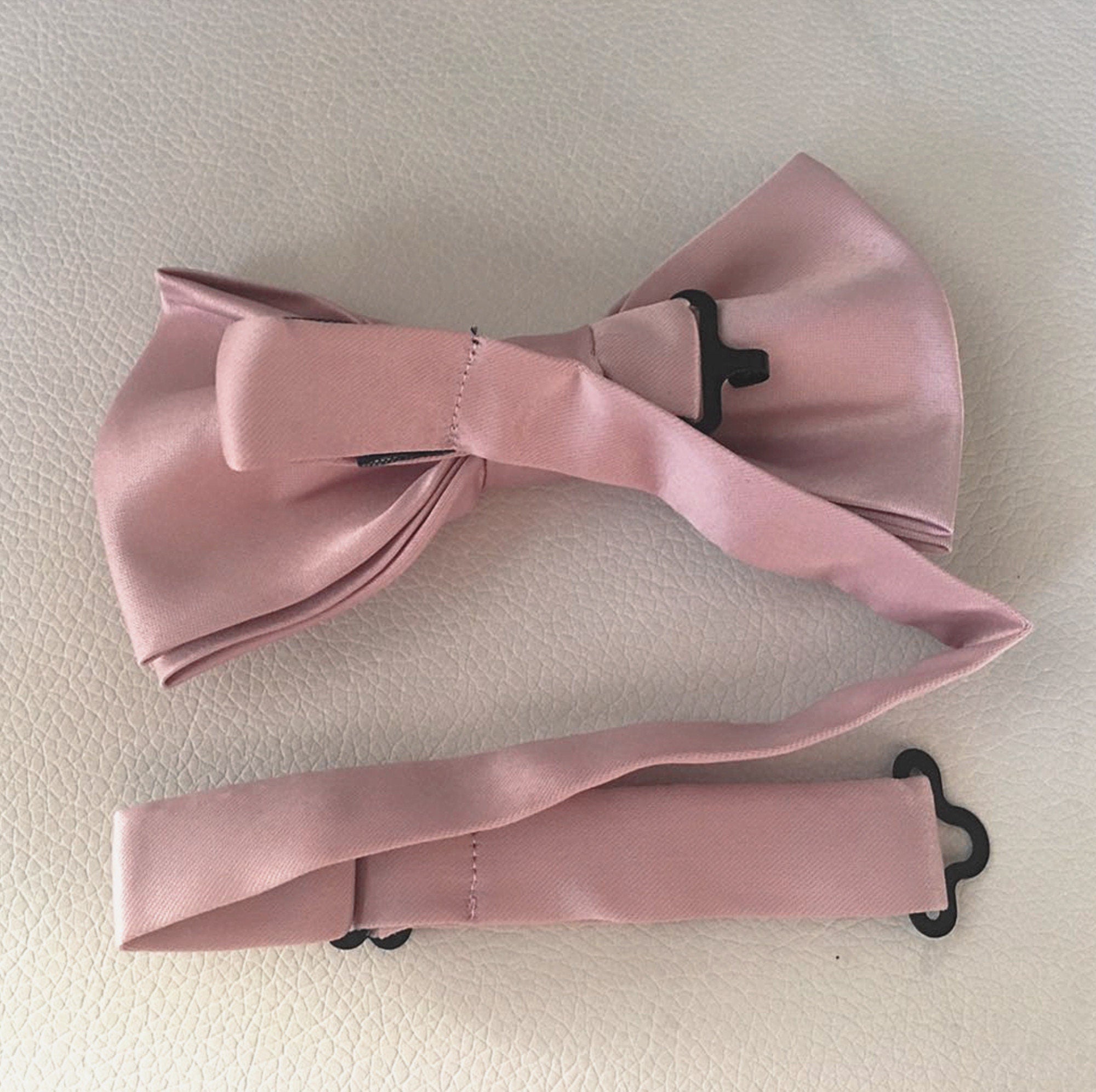 Mushroom Pink Satin Pre-tied Bow Tie