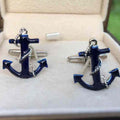 Sapphire Blue Anchor Cufflinks