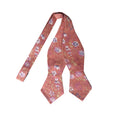 Nude Pink Floral Self-tied Bow Tie