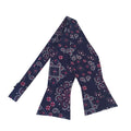 Navy Blue Red Paisley Self-tied Bow Tie
