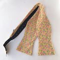 Pink Floral On Yellow Self-tied Bow Tie