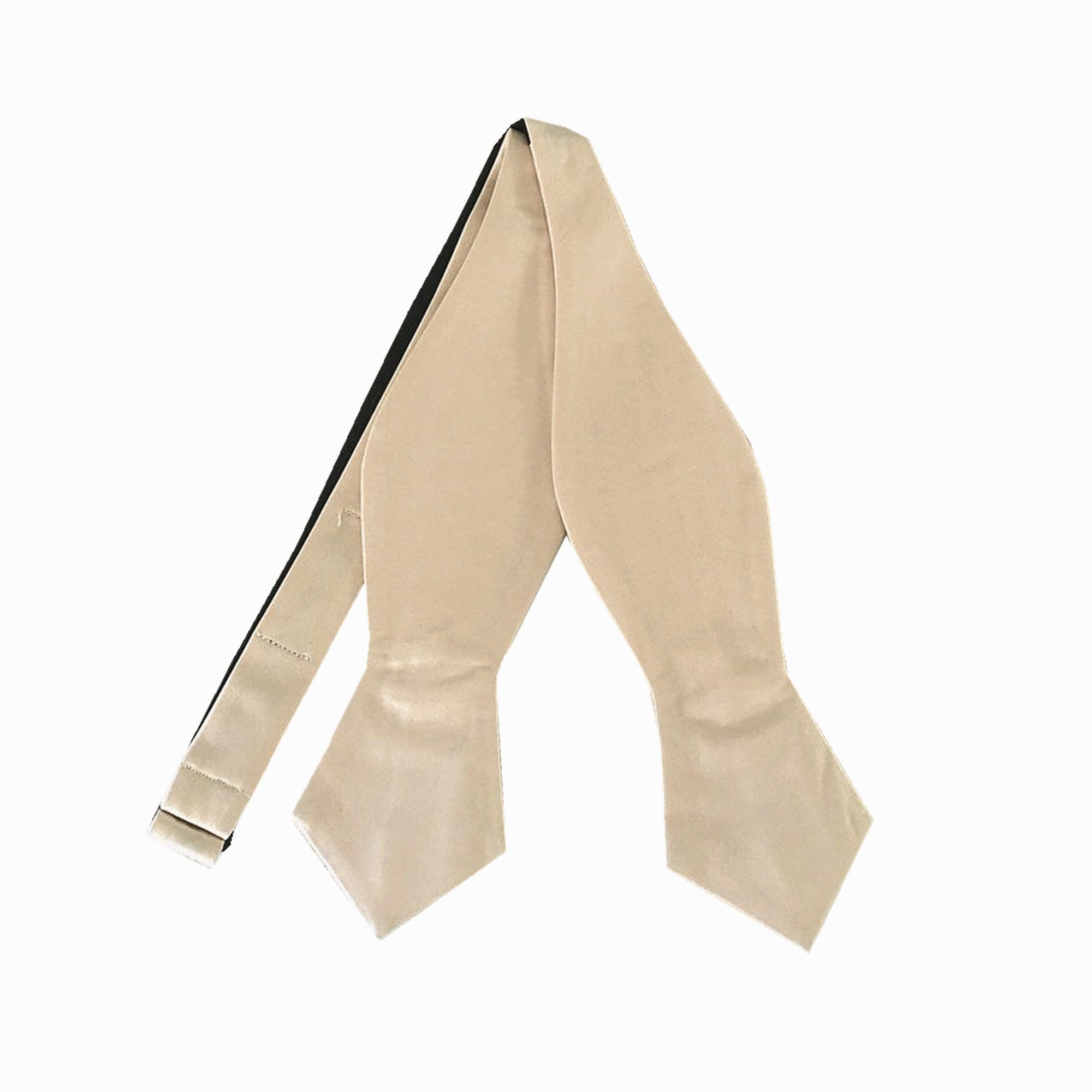 Champagne Satin Self-tied Bow Tie