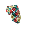 Maroon Yellow with Turquoise Floral Necktie