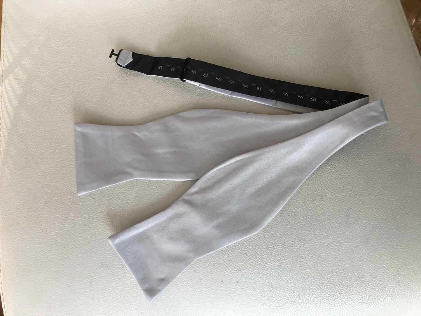 Silver Fog Satin Self-tied Bow Tie