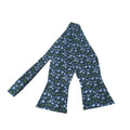 Navy Green Floral Self-tied Bow Tie