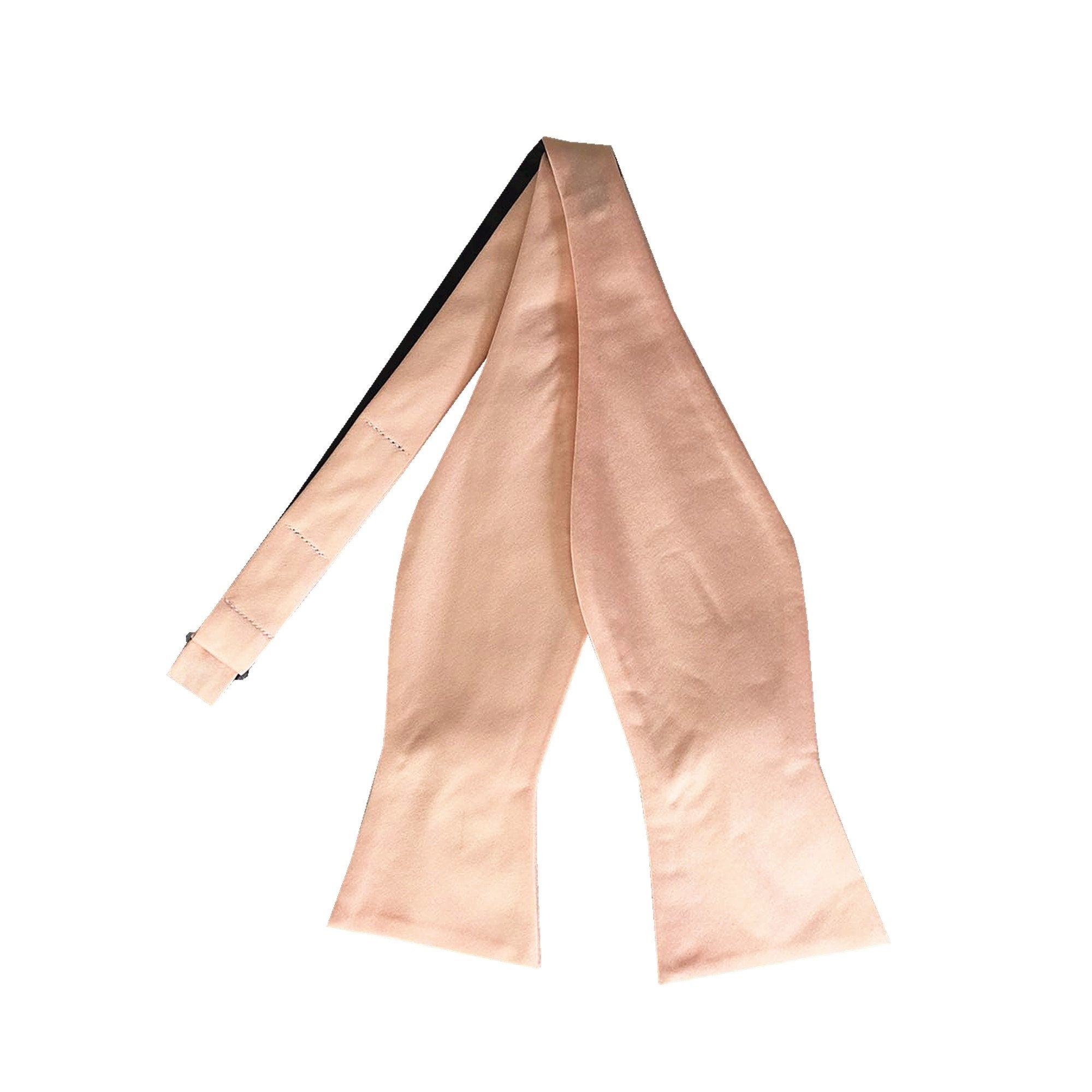 Peach Satin Self-tied Bow Tie