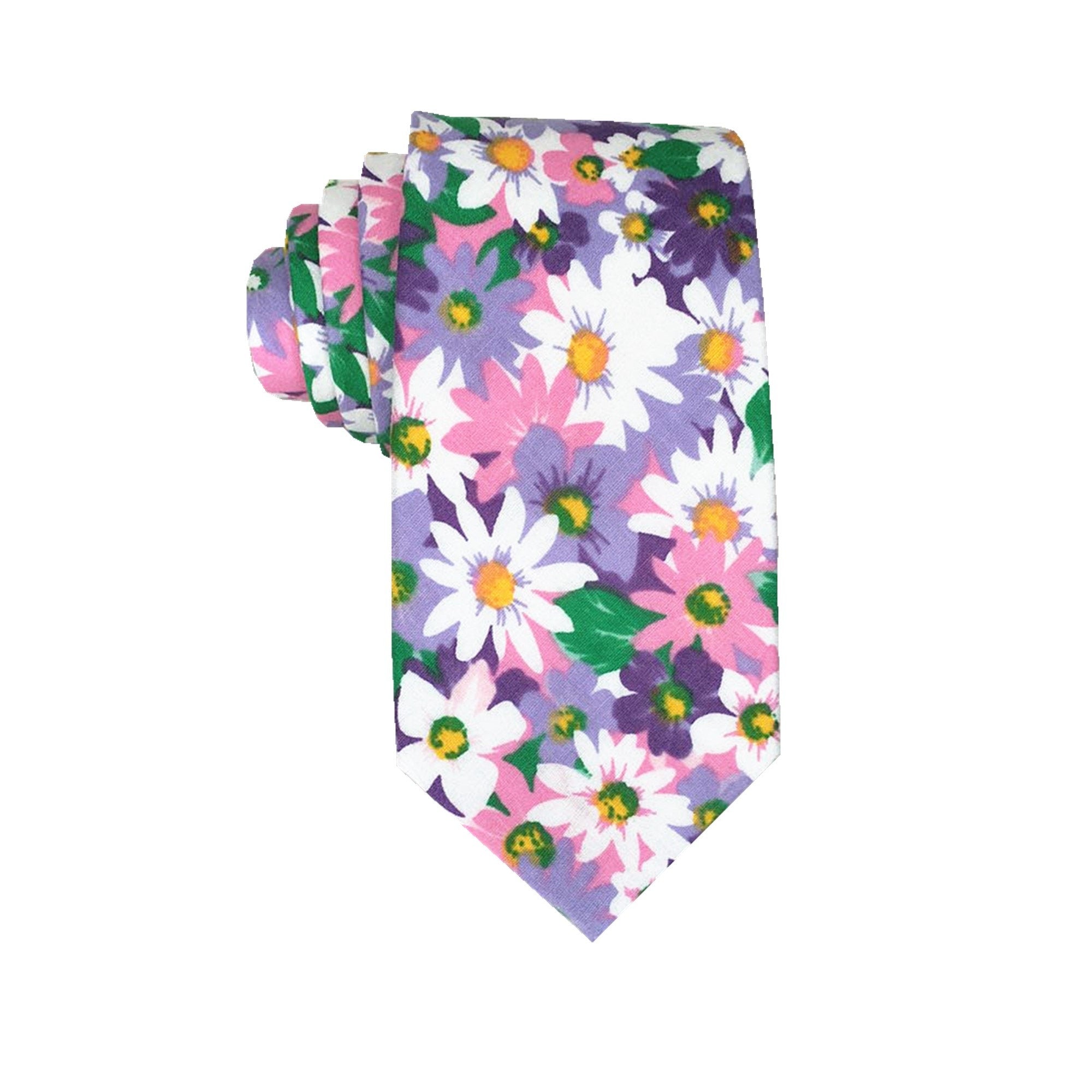 Purple Lilac Sunflower Skinny Tie