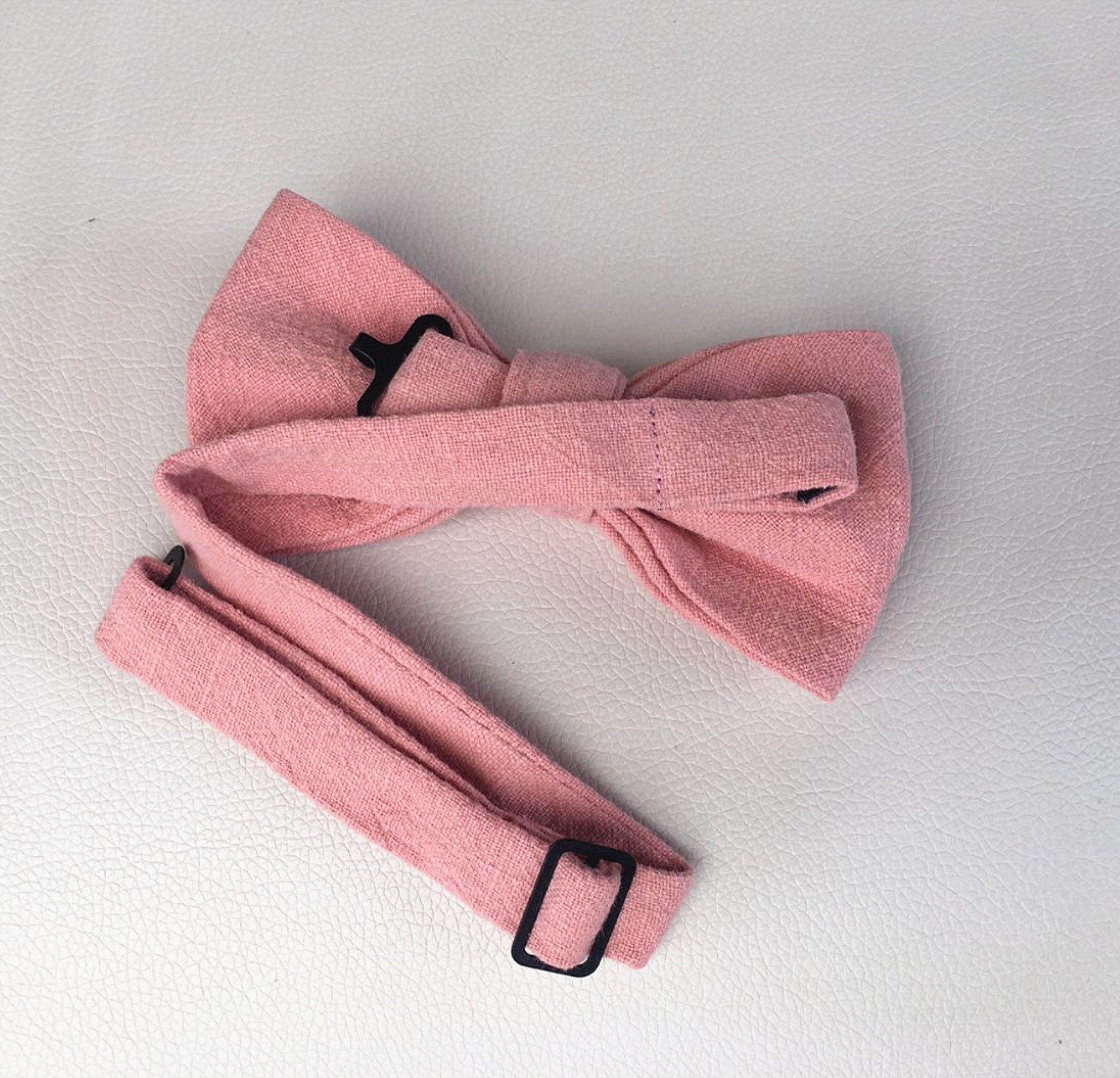 Ballet Pink Linen Pre-tied Bow Tie