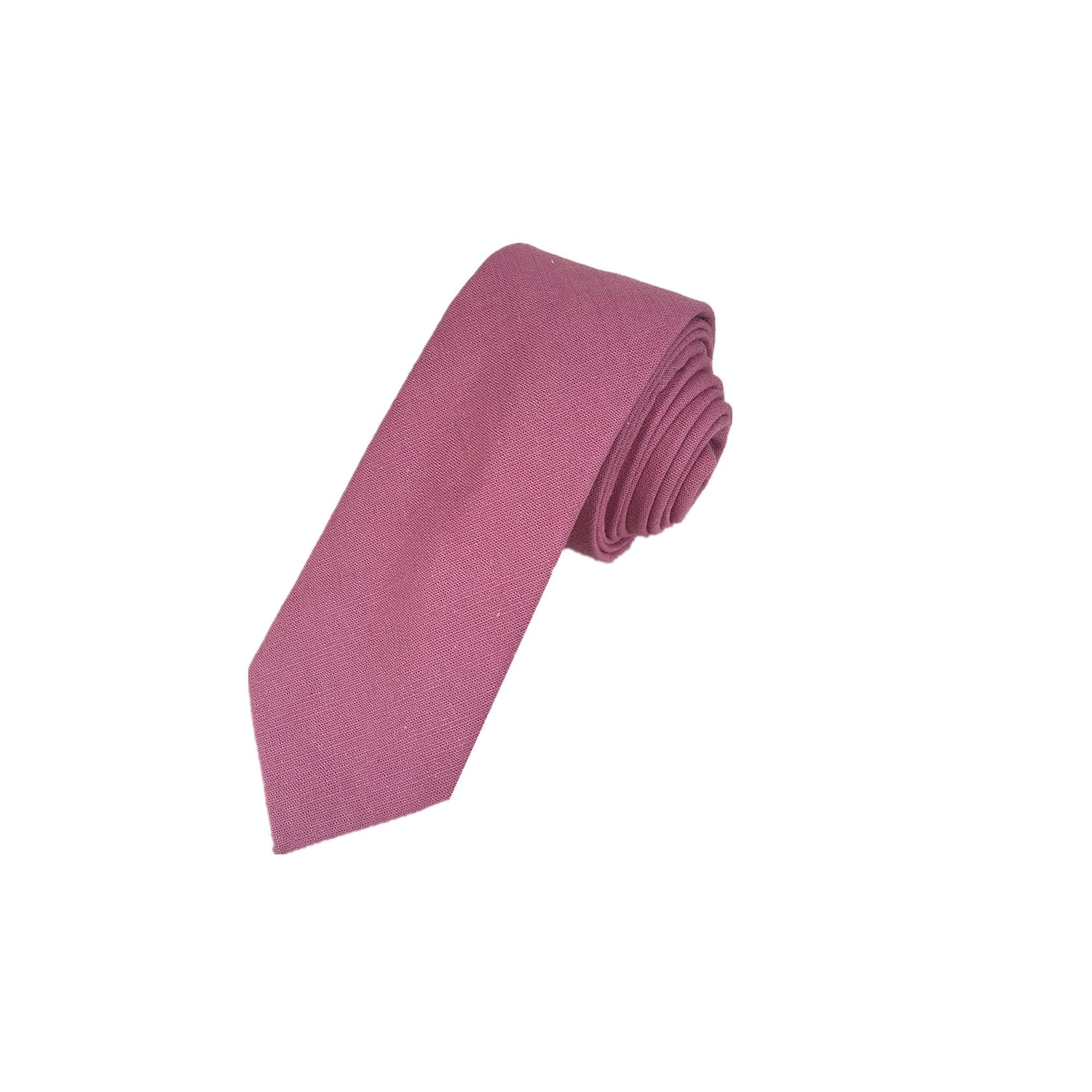 Dusty Rose Linen Skinny Tie