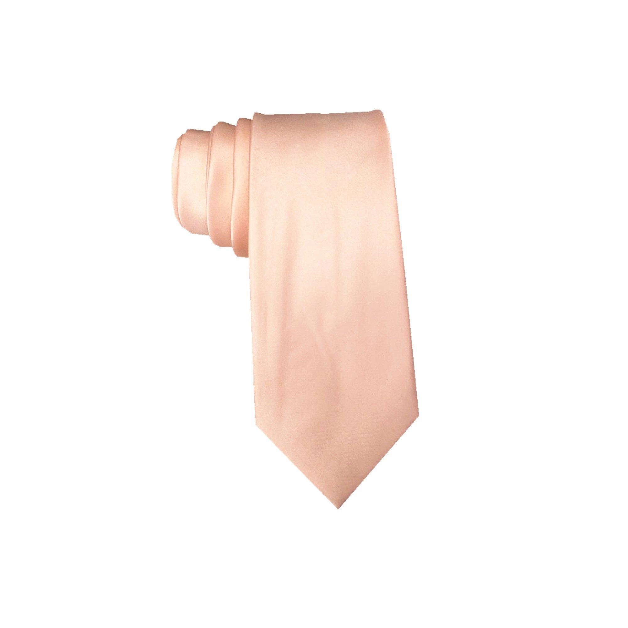 Peach Satin Skinny Tie