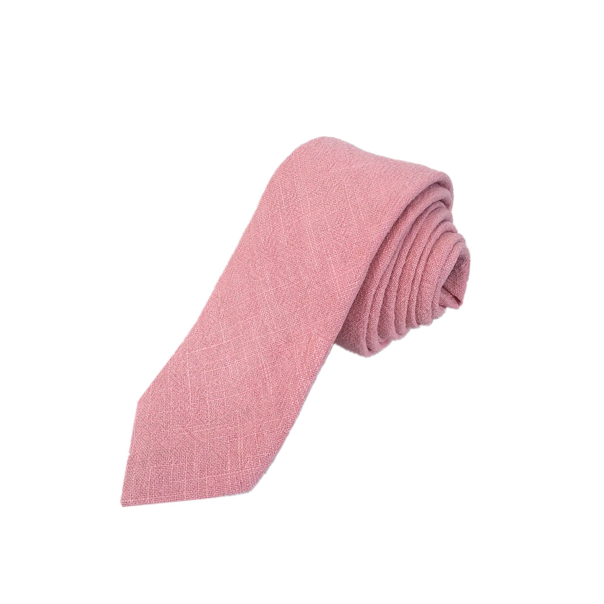 Ballet Pink Linen Skinny Tie