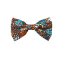 Orange Floral On Brown Pre-tied Bow Tie