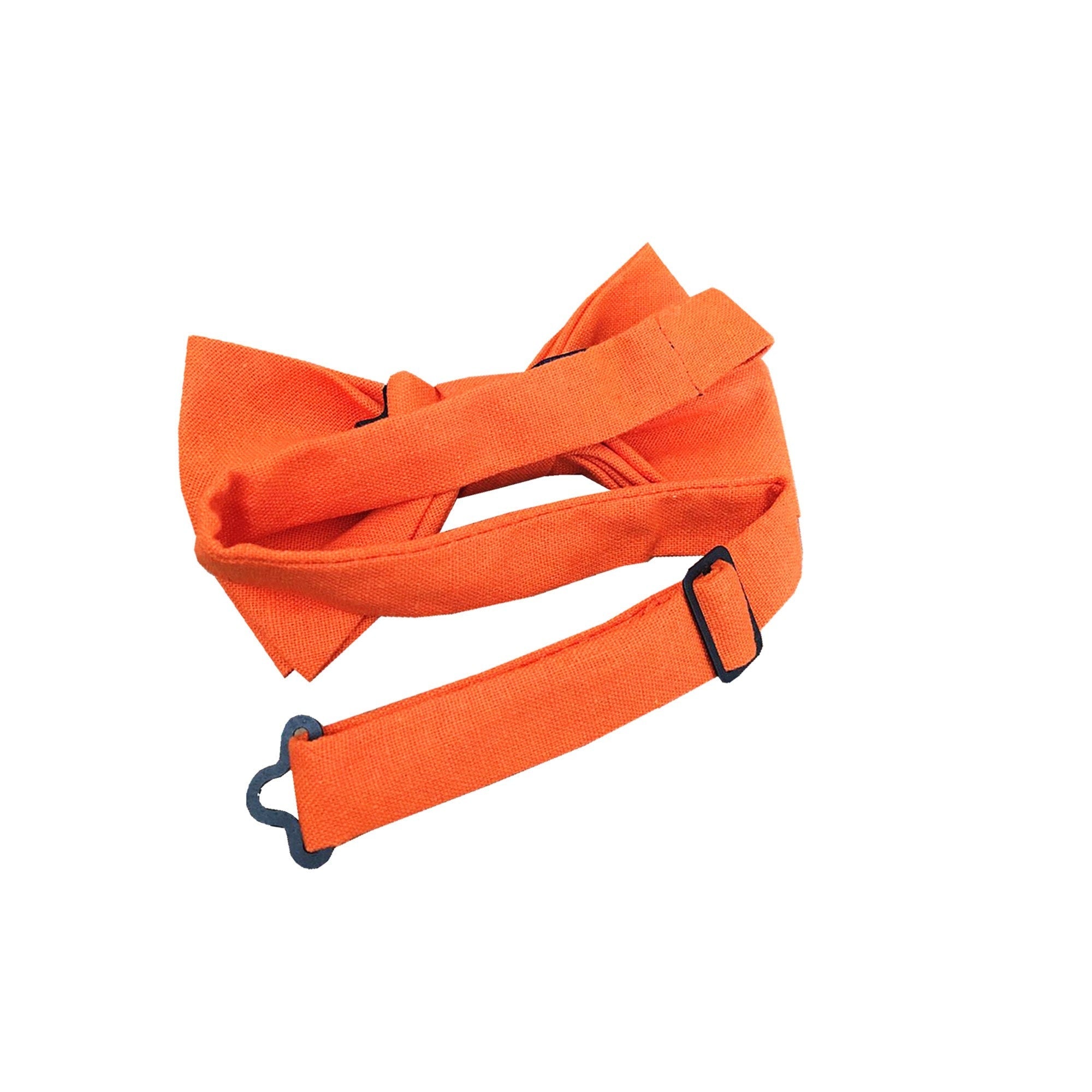 Orange Linen Pre-tied Bow Tie