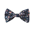Dark Midnight with White & Pink Floral Pre-tied Bow Tie
