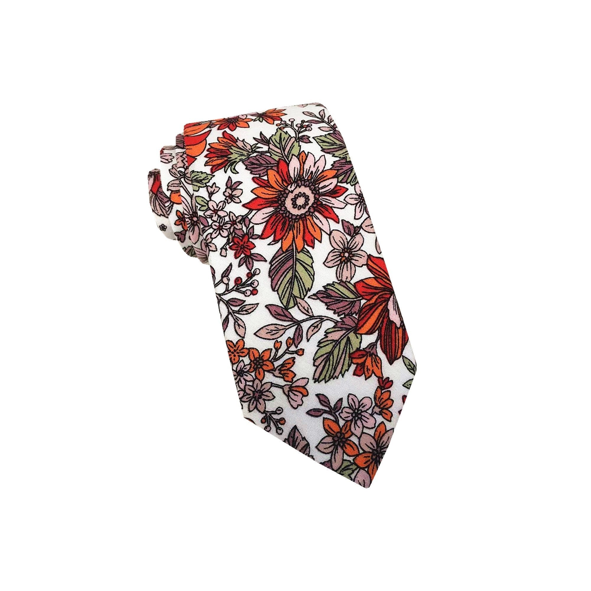 Paprika Sunflower Skinny Tie