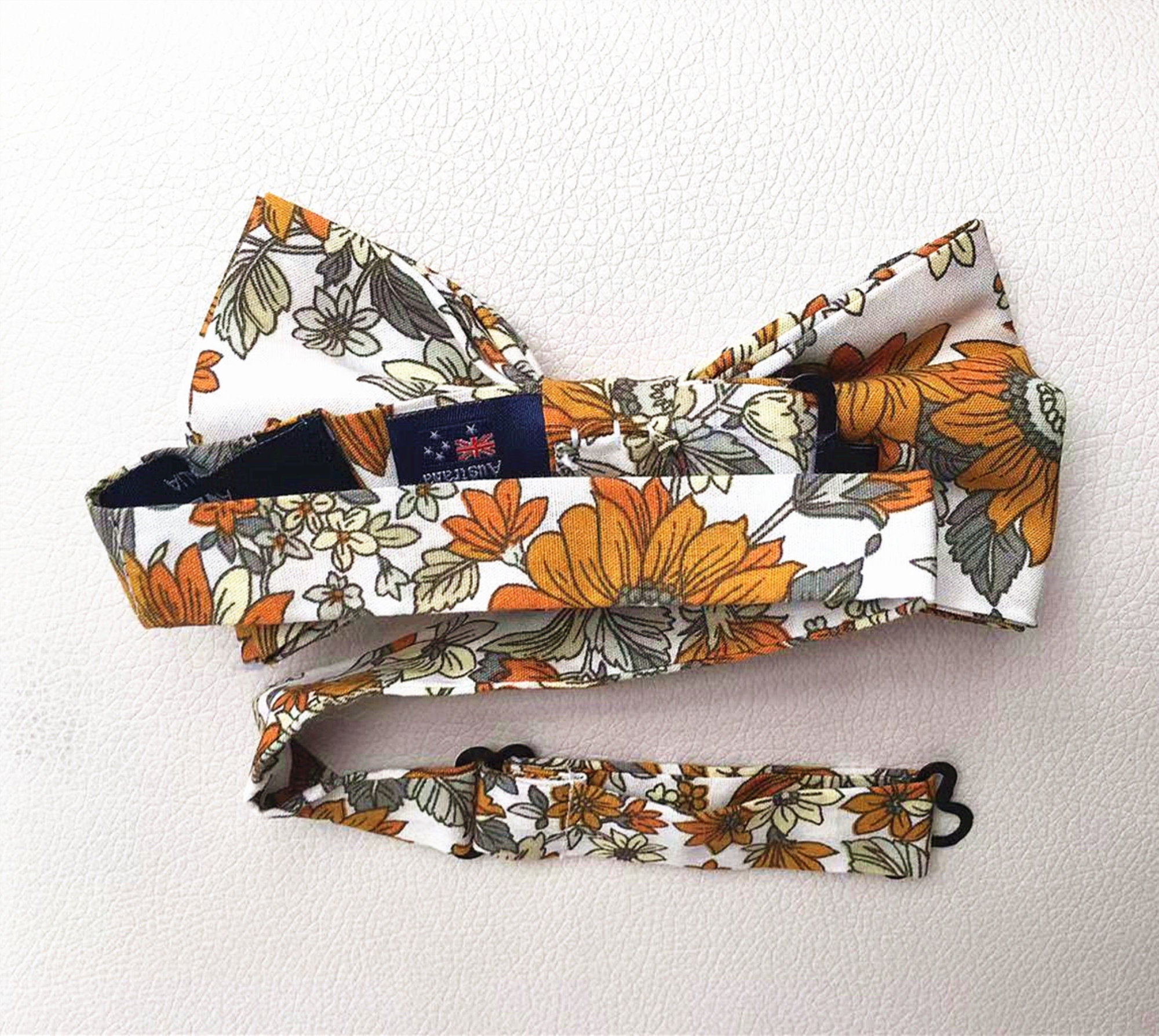 Orange Sunflower Pre-tied Bow Tie
