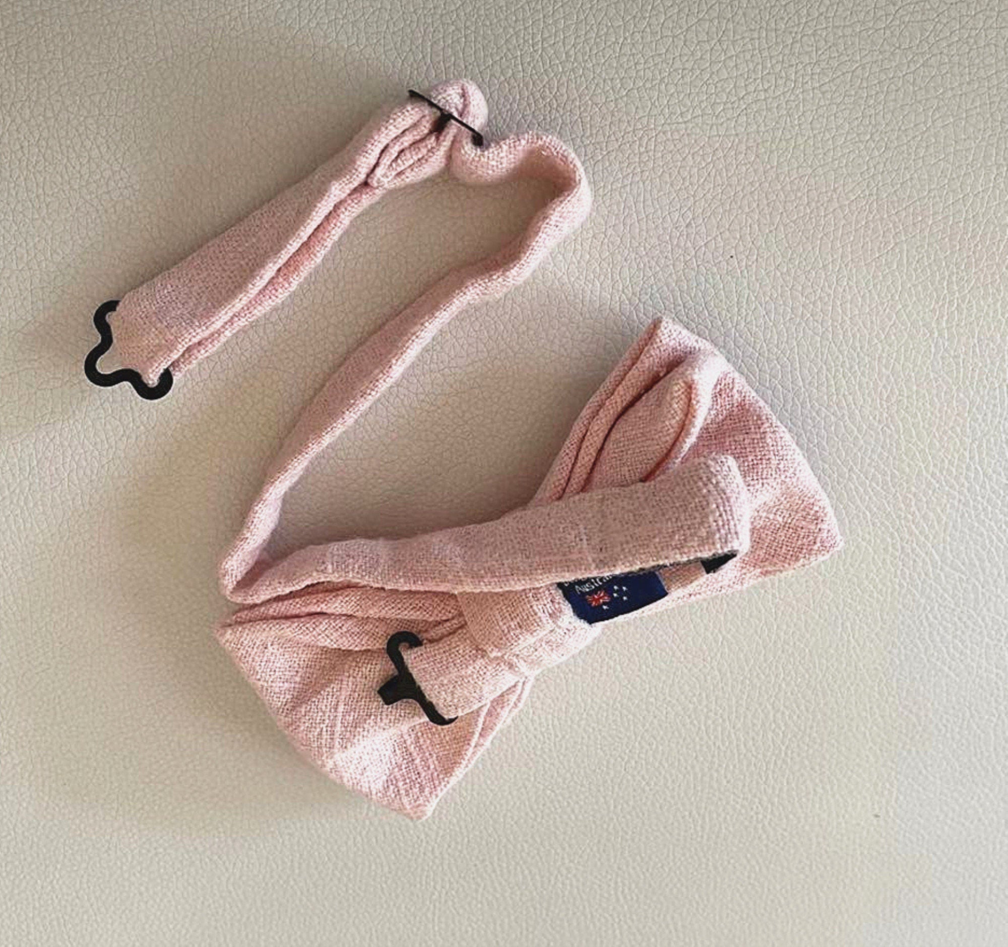 Blush Pink Linen Pre-tied Bow Tie