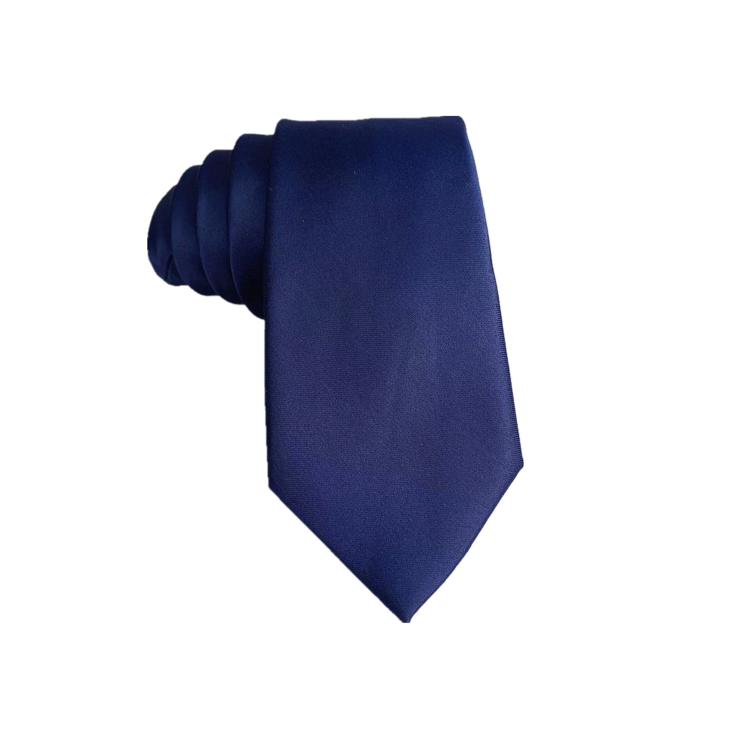 Navy Blue Satin Necktie