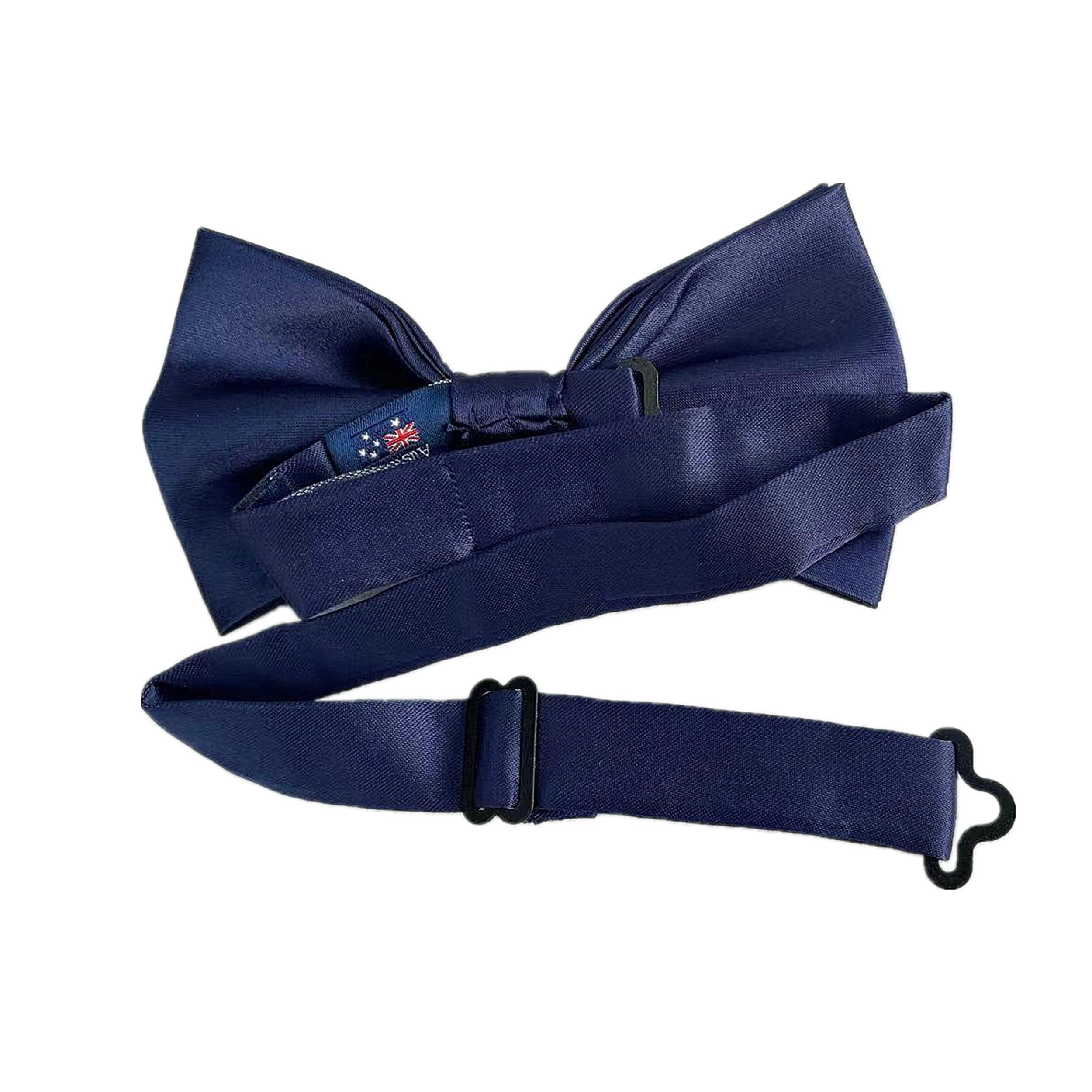 Navy Blue Satin Pre-tied Bow Tie
