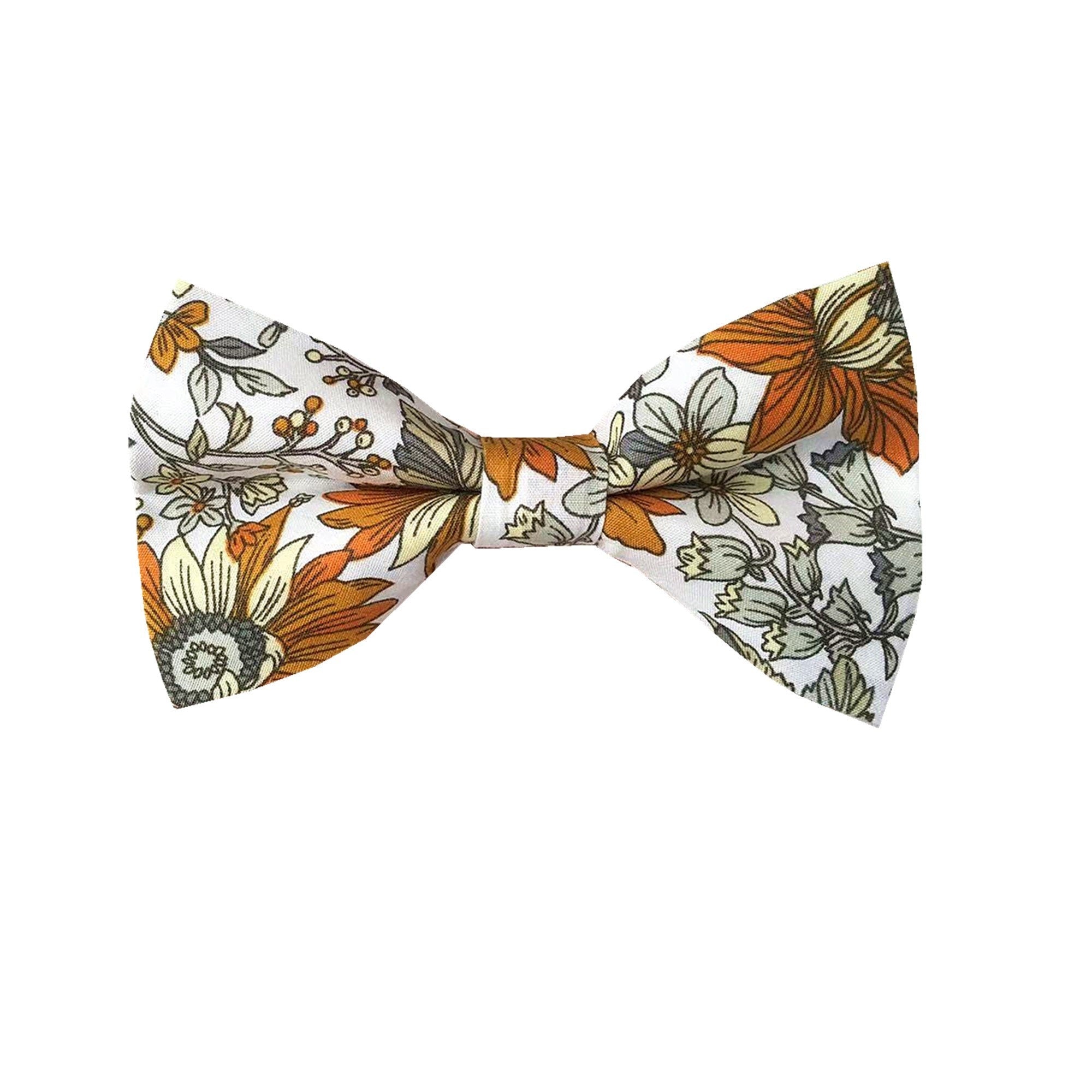 Orange Sunflower Pre-tied Bow Tie