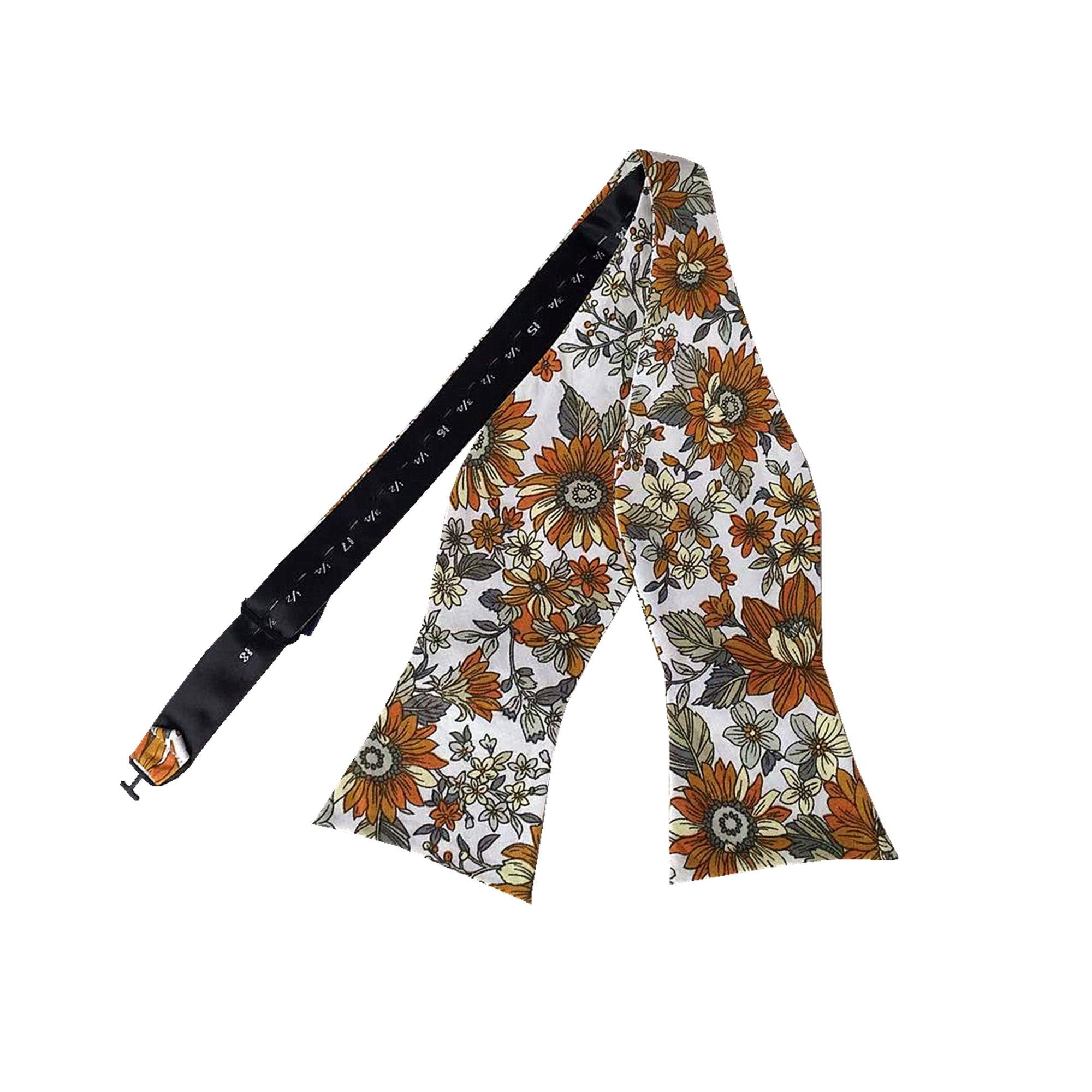Orange Sunflower Self-tied Bow Tie