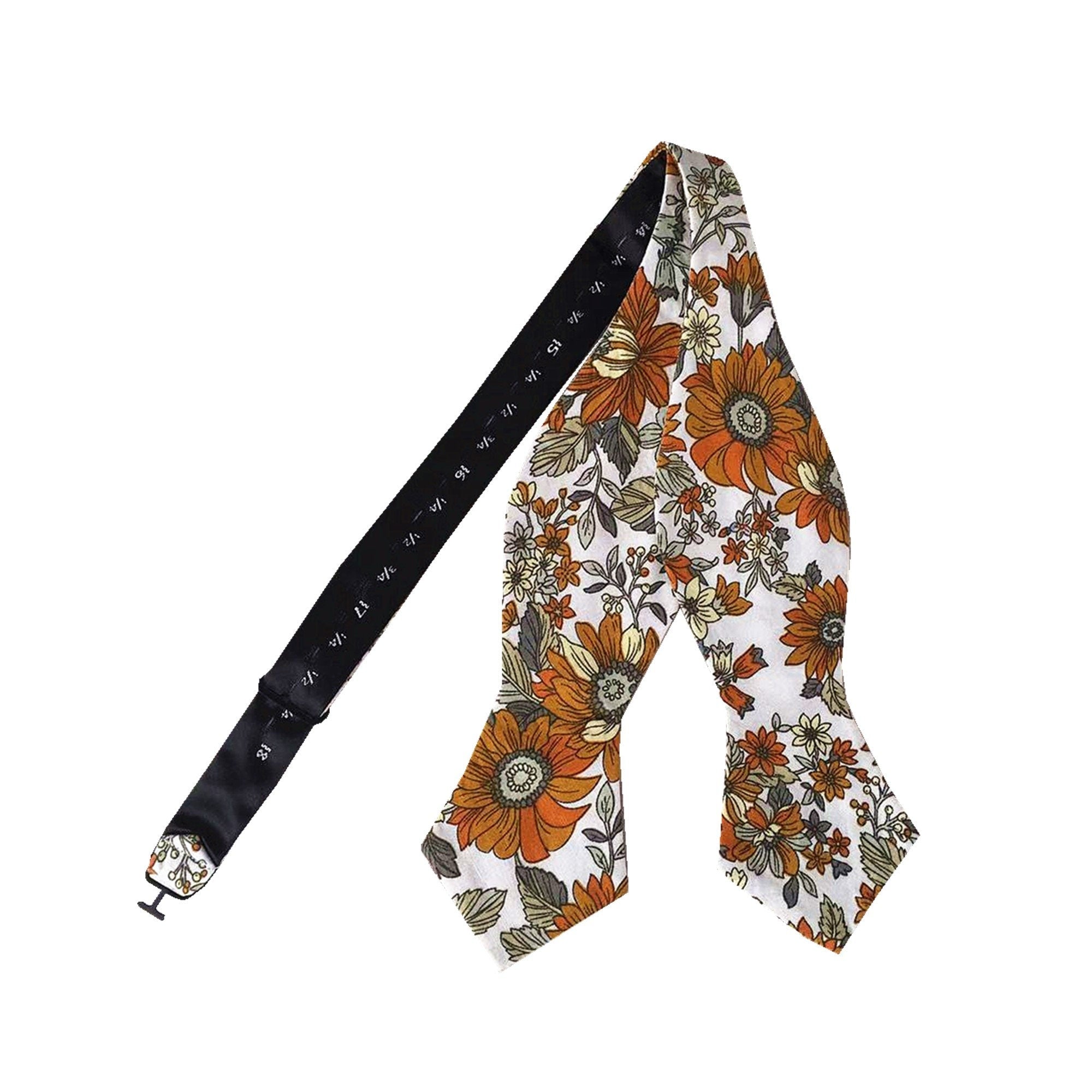 Orange Sunflower Self-tied Bow Tie