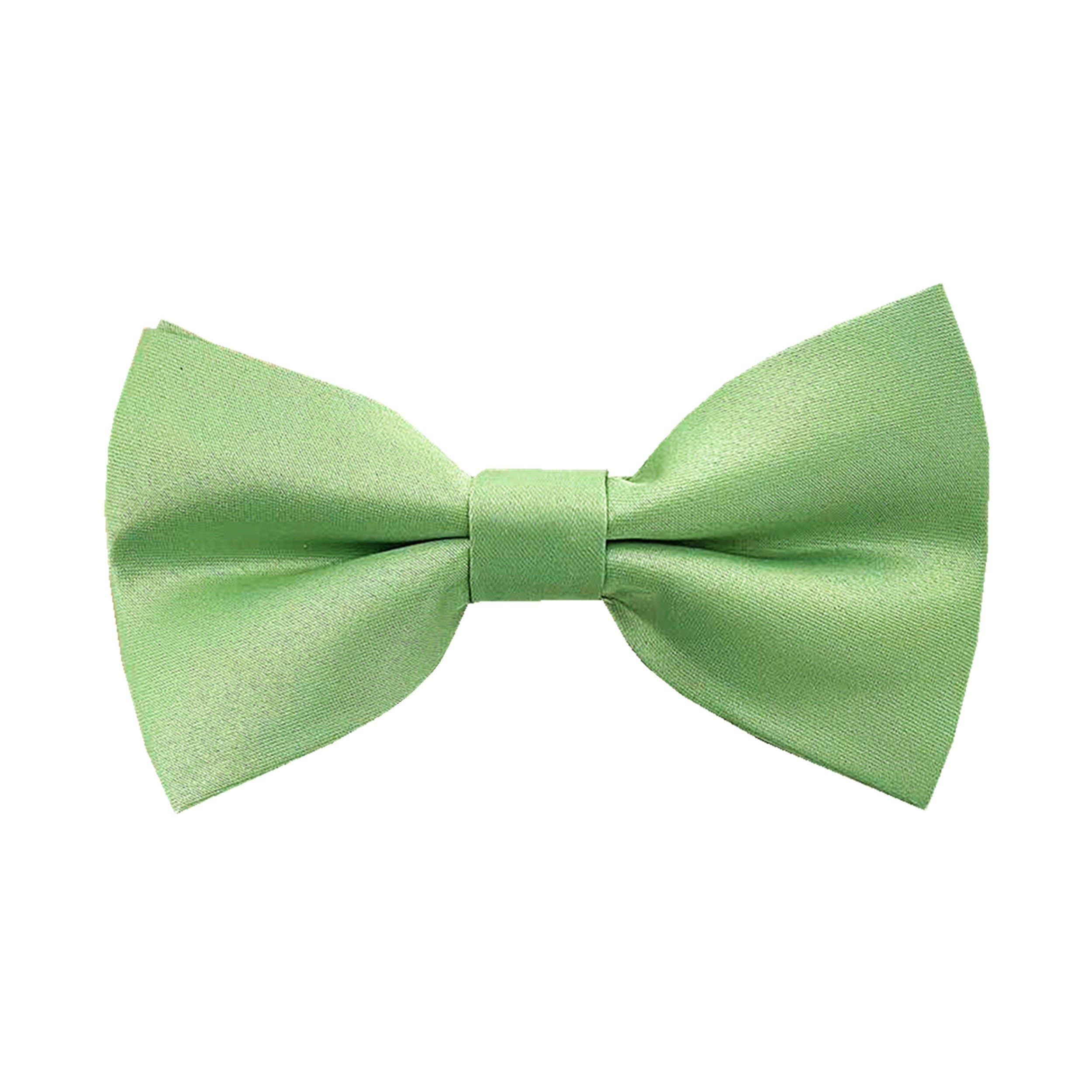 Clover Green Satin Pre-tied Bow Tie