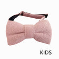 Blush Pink Linen Kids Bow Tie